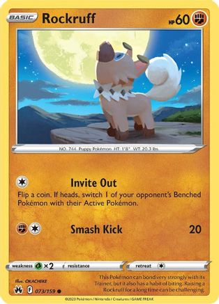 Rockruff 73/159 - Crown Zenith Reverse Holofoil