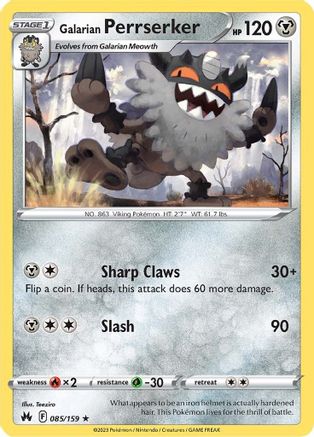 Galarian Perrserker - 085/159 - Crown Zenith Reverse Holofoil