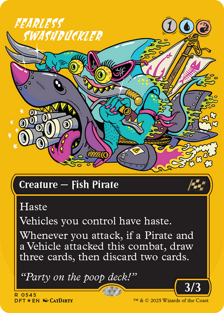 Fearless Swashbuckler  (Borderless)(DFT-545) - Aetherdrift Foil