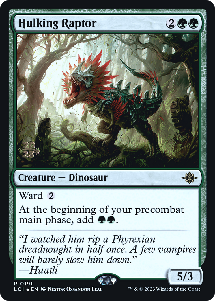 Hulking Raptor (PLCI-191S) - The Lost Caverns of Ixalan Promos Foil