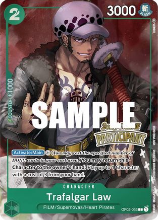 (OP02-035) Trafalgar Law (Online Regional 2023) [Participant] - One Piece Promotion Cards Foil