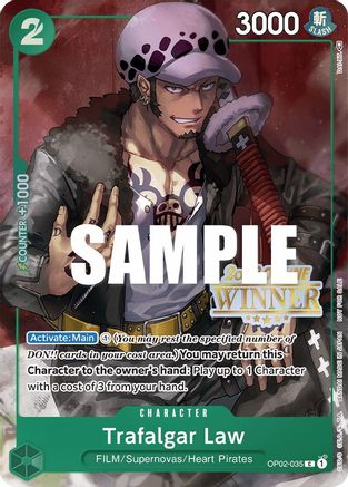 (OP02-035) Trafalgar Law (Online Regional 2023) [Winner] - One Piece Promotion Cards Nonfoil