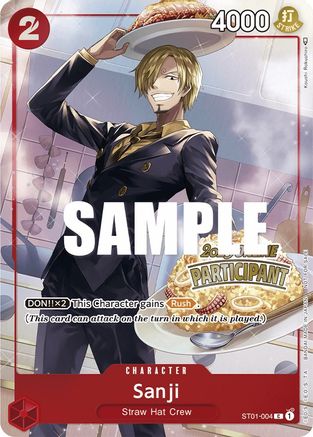 (ST01-004) Sanji (Online Regional 2023) [Participant] - One Piece Promotion Cards Foil