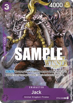 Jack (Online Regional 2023) [Winner] (ST04-008) - One Piece Promotion Cards