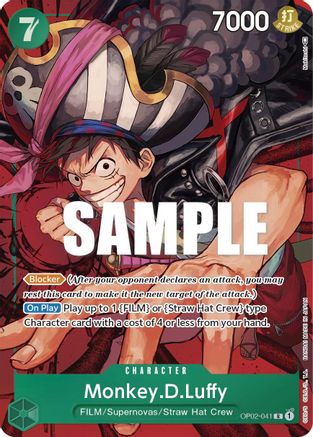 (OP02-041) Monkey.D.Luffy (041) (Alternate Art) - Paramount War Foil