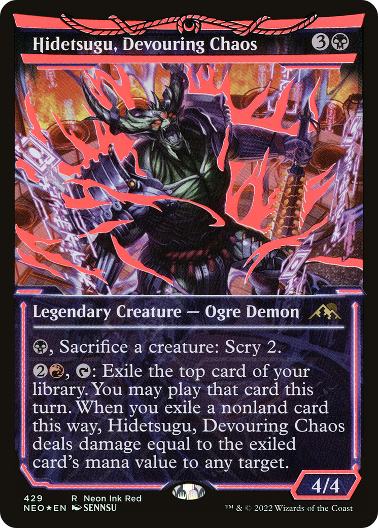 Hidetsugu, Devouring Chaos (NEO-429) - Kamigawa: Neon Dynasty: (Showcase) Foil