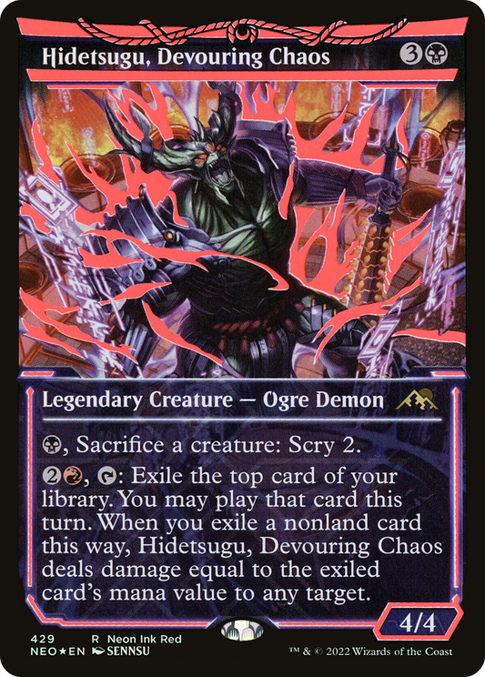 Hidetsugu, Devouring Chaos (NEO-429) - Kamigawa: Neon Dynasty: (Showcase) Foil