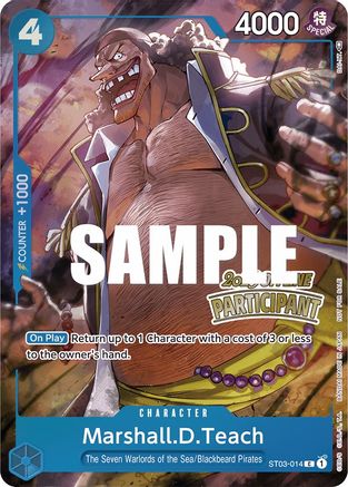 (ST03-014) Marshall.D.Teach (Offline Regional 2023) [Participant] - One Piece Promotion Cards Foil