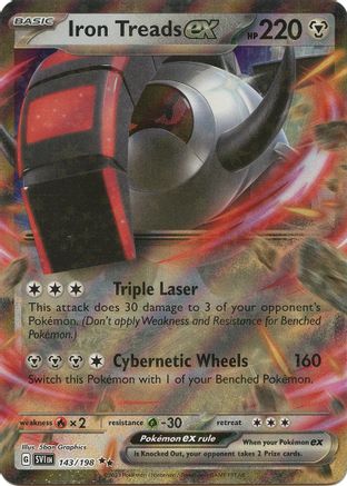 Iron Treads ex (143/198) - SV01 Scarlet & Violet Base Set Holofoil - Double Rare