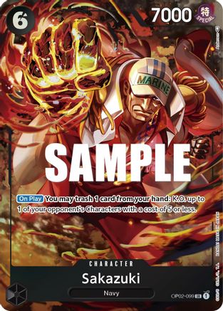 (OP02-099) Sakazuki (Alternate Art) - Paramount War Foil