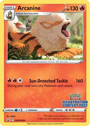Arcanine (Illustration Contest 2022) SWSH304 - SWSH Sword & Shield Promo Cards Normal - Promo