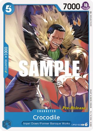(OP02-053) Crocodile - Paramount War Pre-Release Cards Normal