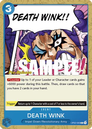 (OP02-069) DEATH WINK - Paramount War Pre-Release Cards Normal