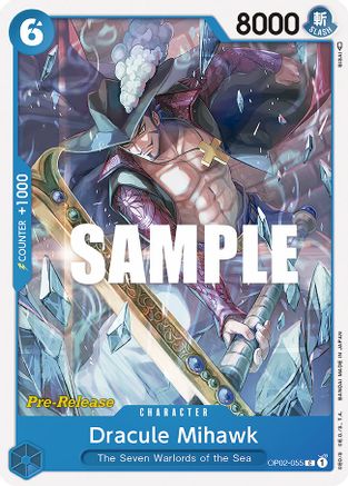 (OP02-055) Dracule Mihawk - Paramount War Pre-Release Cards Normal