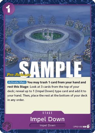 Impel Down (OP02-092) - Paramount War Pre-Release Cards