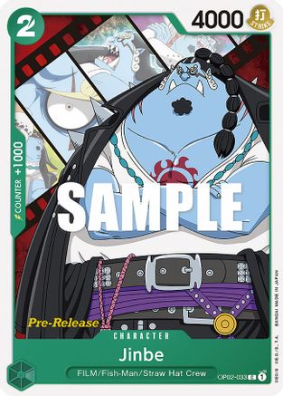 (OP02-033) Jinbe - Paramount War Pre-Release Cards Normal