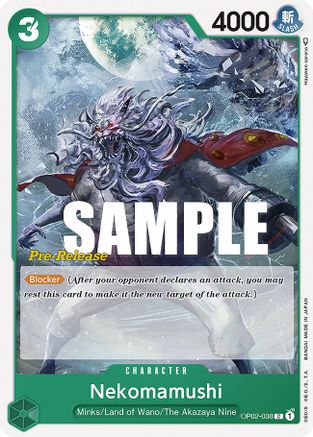 (OP02-038) Nekomamushi - Paramount War Pre-Release Cards Normal