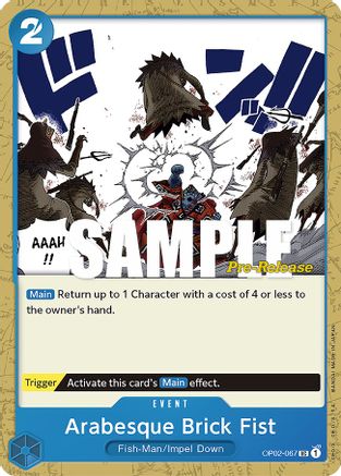 (OP02-067) Arabesque Brick Fist - Paramount War Pre-Release Cards Normal