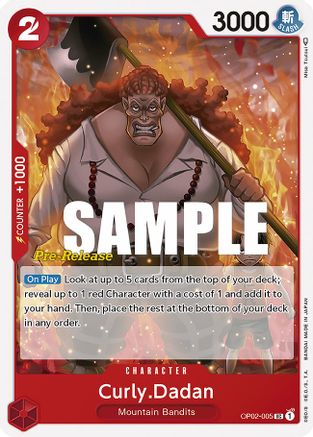 (OP02-005) Curly.Dadan - Paramount War Pre-Release Cards Normal