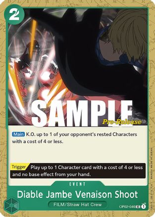 (OP02-046) Diable Jambe Venaison Shoot - Paramount War Pre-Release Cards Normal