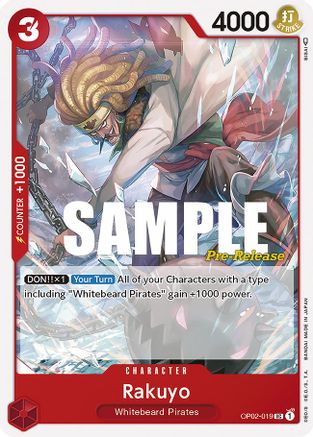 (OP02-019) Rakuyo - Paramount War Pre-Release Cards Normal