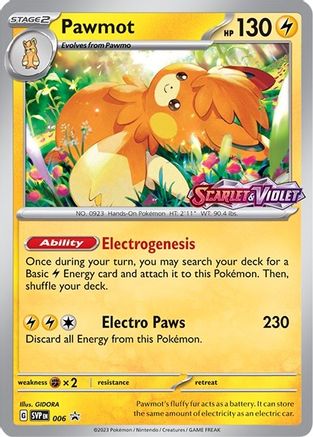 Pawmot (Prerelease) (6) - SV Scarlet & Violet Promo Cards Holofoil - Promo