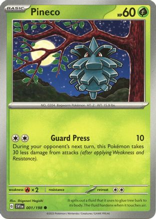 Pineco (1/198) - SV01 Scarlet & Violet Base Set  - Common
