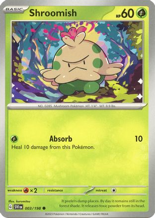 Shroomish (3/198) - SV01 Scarlet & Violet Base Set Reverse Holofoil - Common