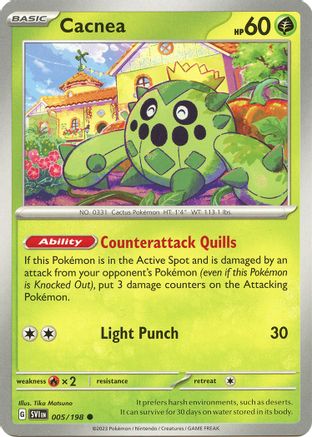 Cacnea (5/198) - SV01 Scarlet & Violet Base Set Reverse Holofoil - Common