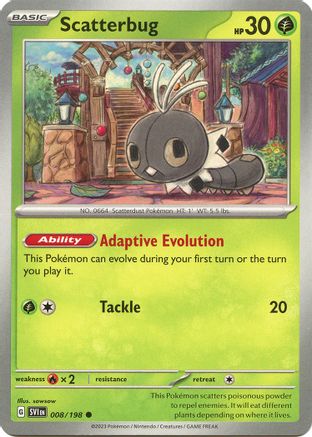 Scatterbug (8/198) - SV01 Scarlet & Violet Base Set Reverse Holofoil - Common
