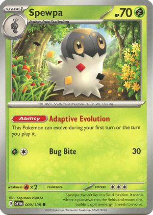 Spewpa (9/198) - SV01 Scarlet & Violet Base Set Reverse Holofoil - Common
