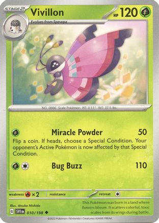 Vivillon - 010/198 10 - SV01 Scarlet & Violet Base Set Reverse Holofoil