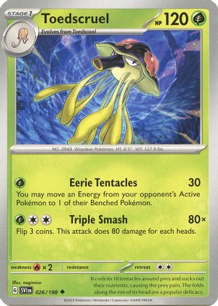 Toedscruel (26/198) - SV01 Scarlet & Violet Base Set Reverse Holofoil - Uncommon