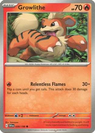 Growlithe - 030/198 30 - SV01 Scarlet & Violet Base Set Reverse Holofoil