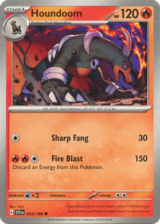 Houndoom - 034/198 34 - SV01 Scarlet & Violet Base Set Reverse Holofoil