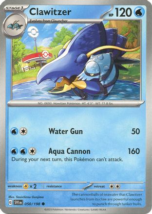 Clawitzer (50/198) - SV01 Scarlet & Violet Base Set Reverse Holofoil - Common