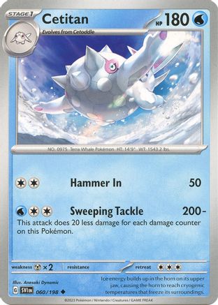 Cetitan (60/198) - SV01 Scarlet & Violet Base Set Reverse Holofoil - Uncommon