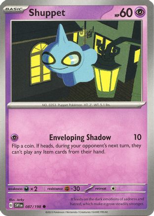 Shuppet - 087/198 87 - SV01 Scarlet & Violet Base Set Reverse Holofoil