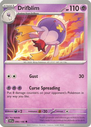 Drifblim (90/198) - SV01 Scarlet & Violet Base Set Reverse Holofoil - Uncommon