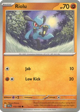 Riolu - 112/198 112 - SV01 Scarlet & Violet Base Set Reverse Holofoil