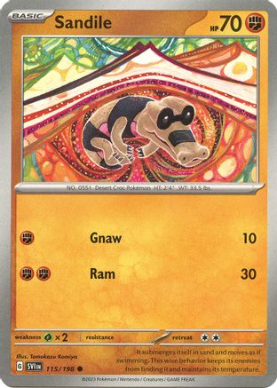 Sandile (115/198) - SV01 Scarlet & Violet Base Set Reverse Holofoil - Common