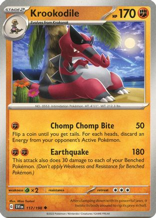 Krookodile (117/198) - SV01 Scarlet & Violet Base Set Reverse Holofoil - Uncommon
