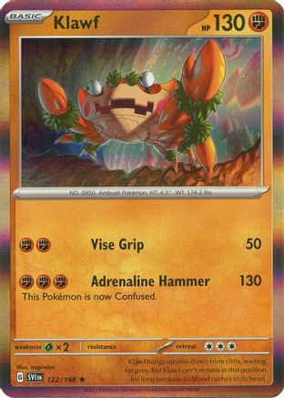 Klawf (122/198) - SV01 Scarlet & Violet Base Set Holofoil - Rare