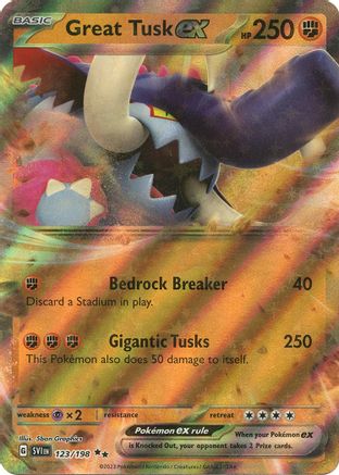 Great Tusk ex (123/198) - SV01 Scarlet & Violet Base Set Holofoil - Double Rare