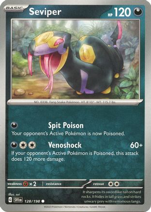 Seviper (128/198) - SV01 Scarlet & Violet Base Set Reverse Holofoil - Common