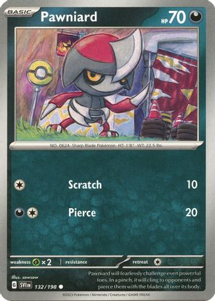 Pawniard (132/198) - SV01 Scarlet & Violet Base Set  - Common