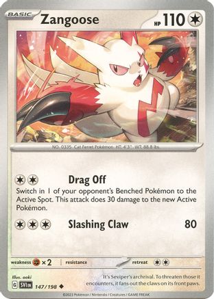 Zangoose - 147/198 147 - SV01 Scarlet & Violet Base Set Reverse Holofoil