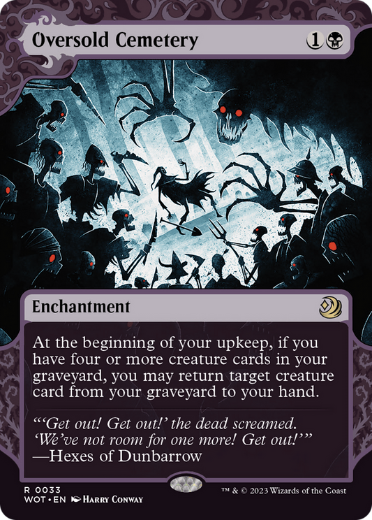 Oversold Cemetery (WOT-033) - Wilds of Eldraine: Enchanting Tales: (Showcase) (Borderless) Foil