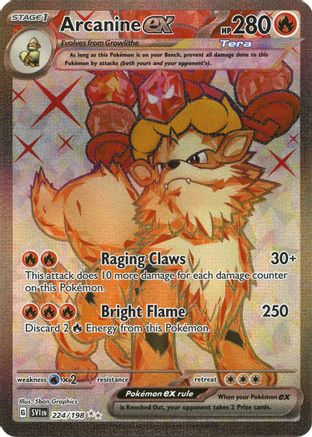 Arcanine ex (224/198) - SV01 Scarlet & Violet Base Set Holofoil - Ultra Rare