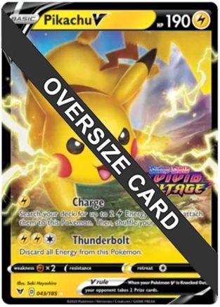 Pikachu V - 043-185 (Vivid Voltage Stamp) 43 - Jumbo Cards Holofoil